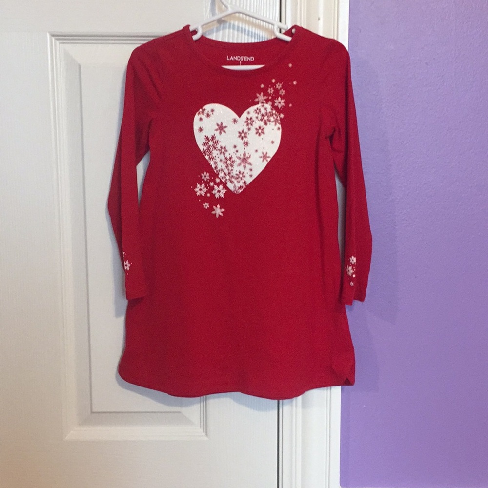 Girls red snowflake dress